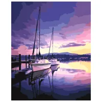 Pictură pe numere Strateg Port in zori VA-3629 50 x 40 cm/ Verticală