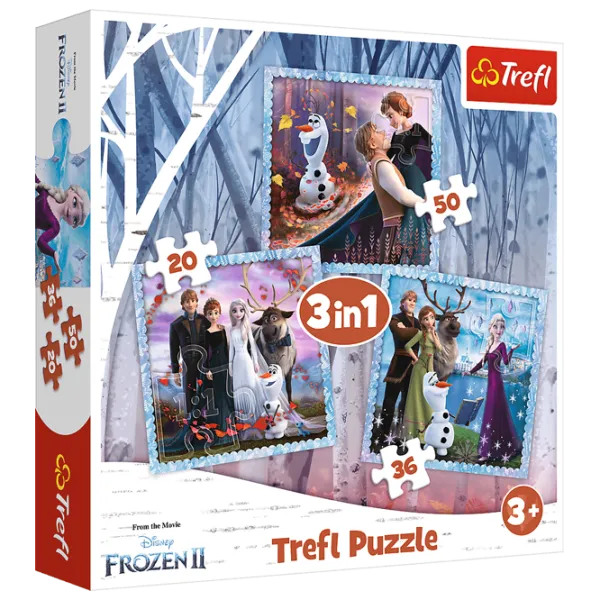Puzzle 2D Trefl 3 in 1 The magical story (Frozen 2) 3+/ Numărul de piese: 106 photo 1