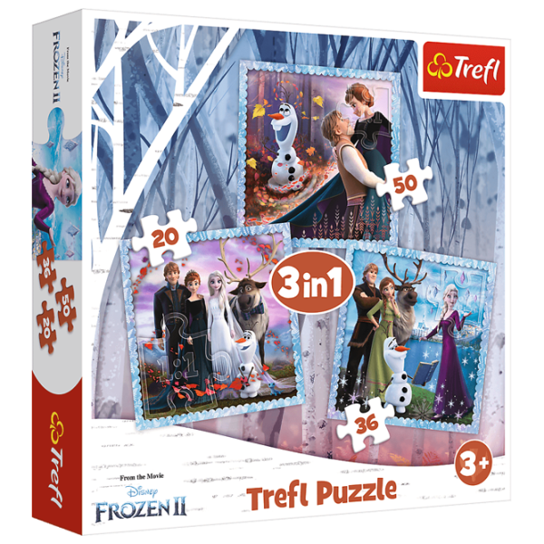 Puzzle 2D Trefl 3 in 1 The magical story (Frozen 2) 3+/ Numărul de piese: 106 photo 1