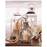 Картина по номерам Strateg Свечи и фонари VA-3649 50 x 40 км/ Вертикальная