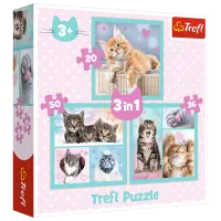 Пазл 2D Trefl 3 in 1 Sweet animals 3+/ Количество деталей: 106