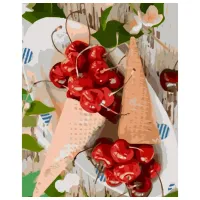 Картина по номерам Strateg Вишня VA-3668 50 x 40 км/ Вертикальная