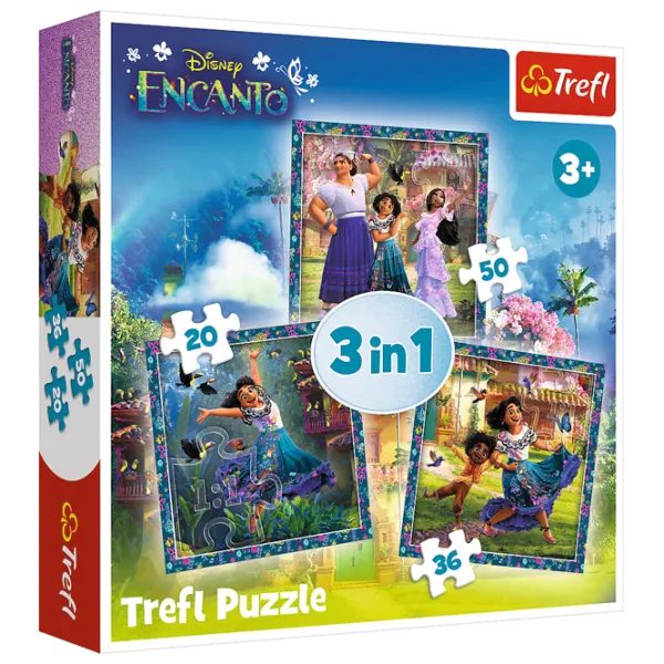 Puzzle 2D Trefl 3 in 1 Disney Encanto 3+/ Numărul de piese: 106 photo 1