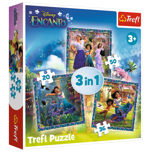 Puzzle 2D Trefl 3 in 1 Disney Encanto 3+/ Numărul de piese: 106 photo 1