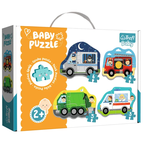 Puzzle 2D Trefl Vehicles and Jobs 2+/ Numărul de piese: 18 photo 1