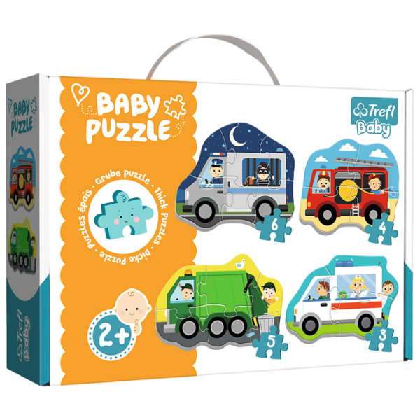 Puzzle 2D Trefl Vehicles and Jobs 2+/ Numărul de piese: 18 photo 1