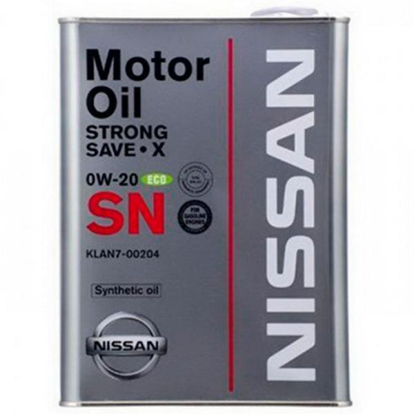 Моторное масло Nissan Strong Save X 0W-20 SN 0W-20 4 л синтетическое photo 1