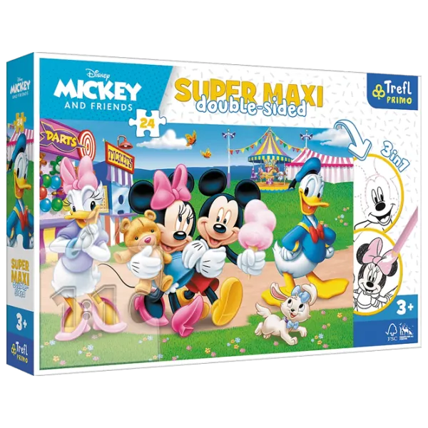 Puzzle 2D Trefl Maxi - Mickey at the Fairground 3+/ Numărul de piese: 24 photo 1