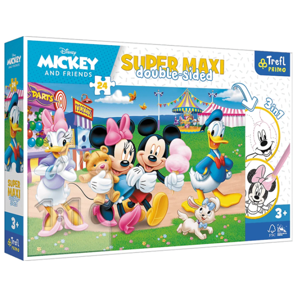 Puzzle 2D Trefl Maxi - Mickey at the Fairground 3+/ Numărul de piese: 24 photo 1