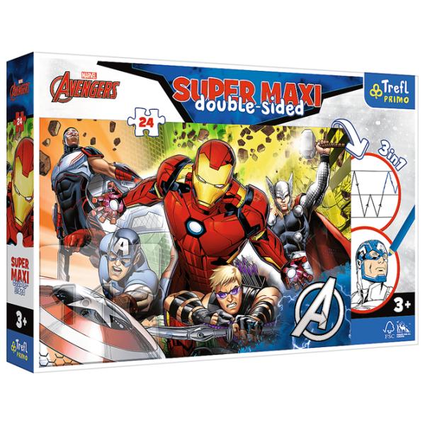 Puzzle 2D Trefl Maxi - Strong Avengers 3+/ Numărul de piese: 24 photo 1