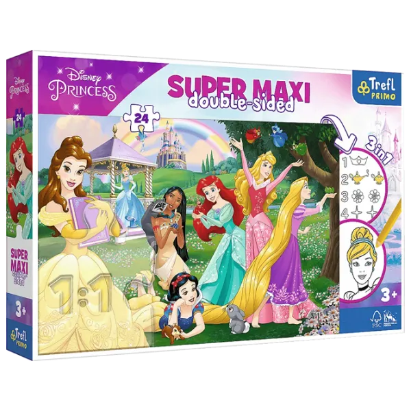 Пазл 2D Trefl Maxi - Disney Happy Princesses 3+/ Количество деталей: 24 photo 1