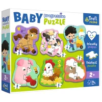 Пазл 2D Trefl 6 in 1 Progressive Farm 3+/ Количество деталей: 22