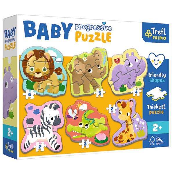 Пазл 2D Trefl 6 in 1 Safari 2+/ Количество деталей: 22 photo 1