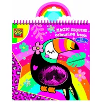Set de creație SES Magic Sequins Colouring Book 00114 3+/ Pink
