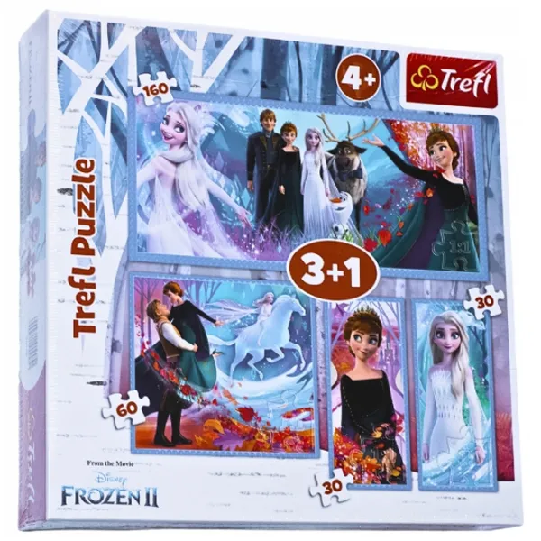 Puzzle 2D Trefl 3+1 Frozen 2 4+/ Numărul de piese: 280 photo 1