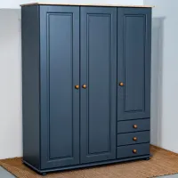 Гардероб Классический Mobicasa Dumbo 3 141 x 52см x 183 / Дерево / Графит антик