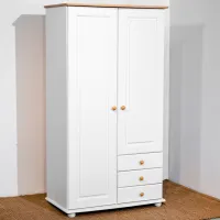 Dulap Clasic Mobicasa Dumbo 2 99 x 52 x 183 / Lemn / Alb antic