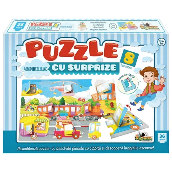 Puzzle 2D Noriel Vehicule cu surprize 3+/ Numărul de piese: 36 photo 1