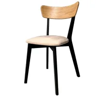 Scaun de bucătărie Mobicasa Urbano Stofă/ Natural Wood Black