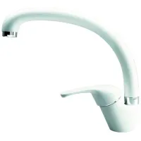 Baterie pentru bucătărie Dr. Gans Rondo mono comandă/ pivotantă/ Alamă/ White