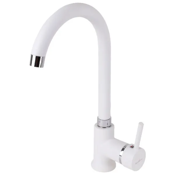Baterie pentru bucătărie SanDonna F7073 mono comandă/ pivotantă/ Alamă/ White photo 1 Baterie pentru bucătărie SanDonna F7073 mono comandă/ pivotantă/ Alamă/ White photo 1