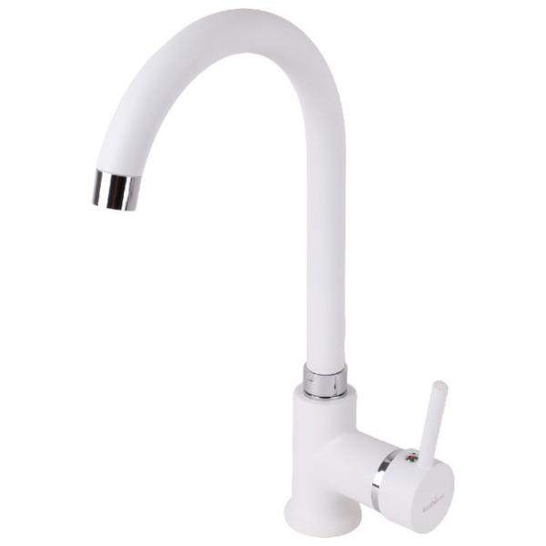 Baterie pentru bucătărie SanDonna F7073 mono comandă/ pivotantă/ Alamă/ White photo 1 Baterie pentru bucătărie SanDonna F7073 mono comandă/ pivotantă/ Alamă/ White photo 1