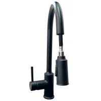 Смеситель для кухни SanDonna Cami однорычажный/ поворотный/ Латунь/ Черный