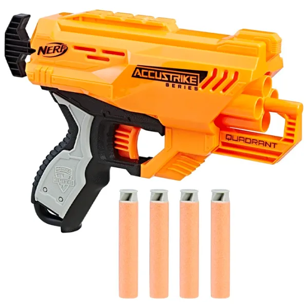 Pistol automat de jucărie Hasbro Nerf Accustrike Quadrant E0012 8+/ Săgeți/ Yellow photo 1 Pistol automat de jucărie Hasbro Nerf Accustrike Quadrant E0012 8+/ Săgeți/ Yellow photo 1