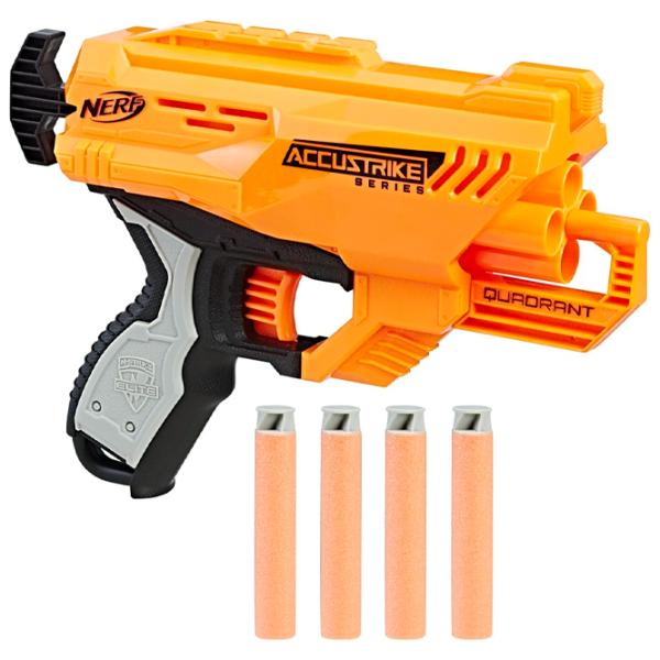 Pistol automat de jucărie Hasbro Nerf Accustrike Quadrant E0012 8+/ Săgeți/ Yellow photo 1 Pistol automat de jucărie Hasbro Nerf Accustrike Quadrant E0012 8+/ Săgeți/ Yellow photo 1
