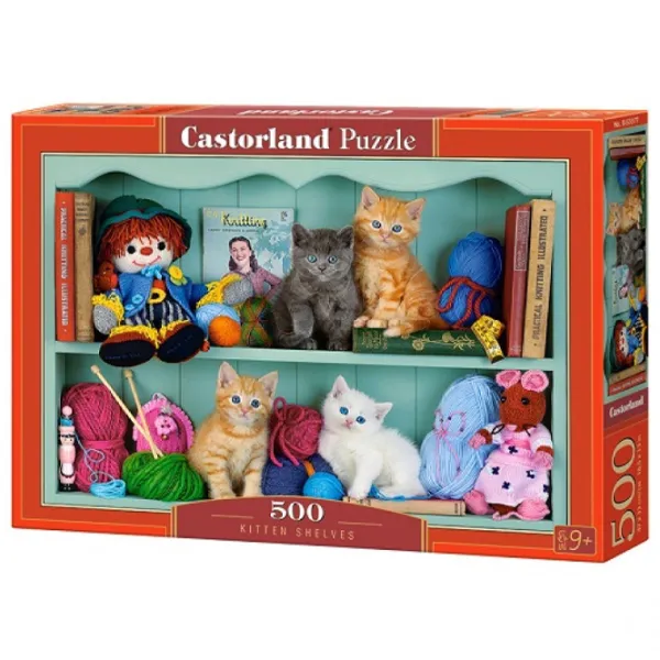 Puzzle 2D Castorland Kitten Shelves 9+/ Numărul de piese: 500 photo 1
