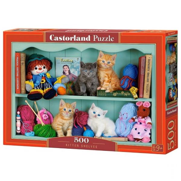 Puzzle 2D Castorland Kitten Shelves 9+/ Numărul de piese: 500 photo 1