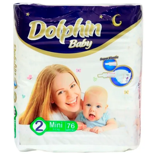 Scutece pentru copii Dolphin Jumbo Mini 2 3 - 6 kg/ 76 buc. photo 1