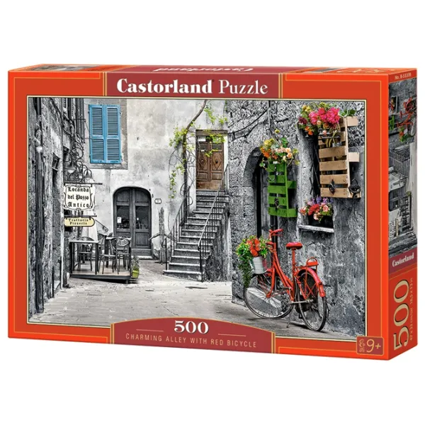 Пазл 2D Castorland Charming Alley Whit Red Bicycle 9+/ Количество деталей: 500 photo 1
