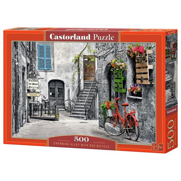 Пазл 2D Castorland Charming Alley Whit Red Bicycle 9+/ Количество деталей: 500 photo 1