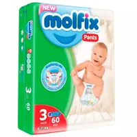 Scutece pentru copii MOLFIX 3D MIDI 3 6 - 11 kg/ 60 buc.