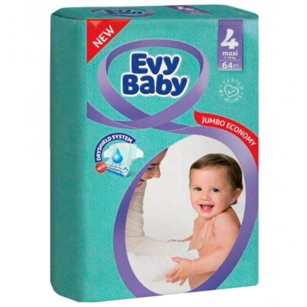 Подгузники для детей EVY BABY JUMBO MAXI 4 7 - 18 кг/ 64 штук photo 1 Подгузники для детей EVY BABY JUMBO MAXI 4 7 - 18 кг/ 64 штук photo 1