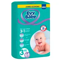 Scutece pentru copii EVY BABY Jumbo Midi 3 5 - 9 kg/ 64 Buc.