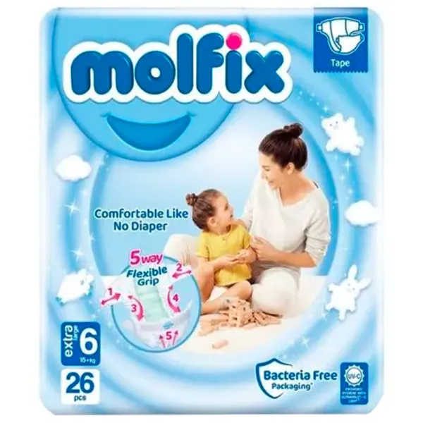Scutece pentru copii MOLFIX Anti Sagging Junior 6 15+ kg/ 26 buc. photo 1