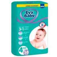 Scutece pentru copii EVY BABY JUMBO MAXI 4 7 - 18 kg/ 58 buc.