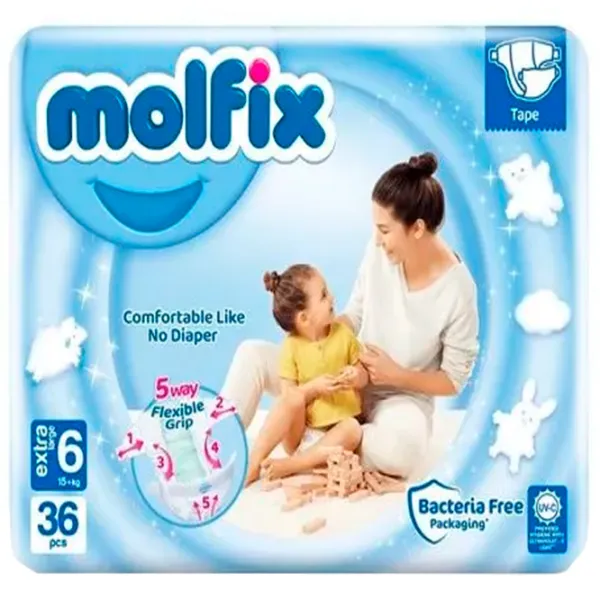 Подгузники для детей MOLFIX EXTRA LARGE 6 15+ кг/ 36 шт. photo 1