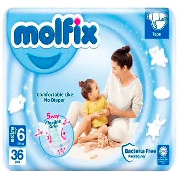 Подгузники для детей MOLFIX EXTRA LARGE 6 15+ кг/ 36 шт. photo 1