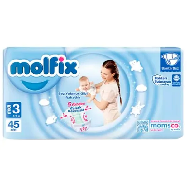 Scutece pentru copii MOLFIX Anti Sagging Mini 3 4 - 9 kg/ 45 buc. photo 1