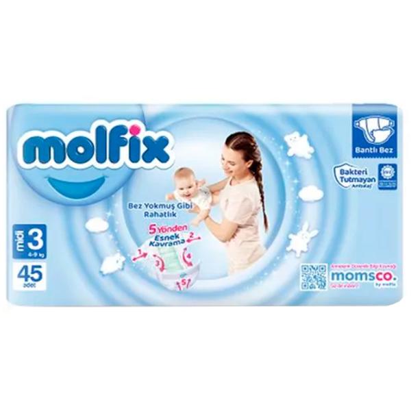 Scutece pentru copii MOLFIX Anti Sagging Mini 3 4 - 9 kg/ 45 buc. photo 1