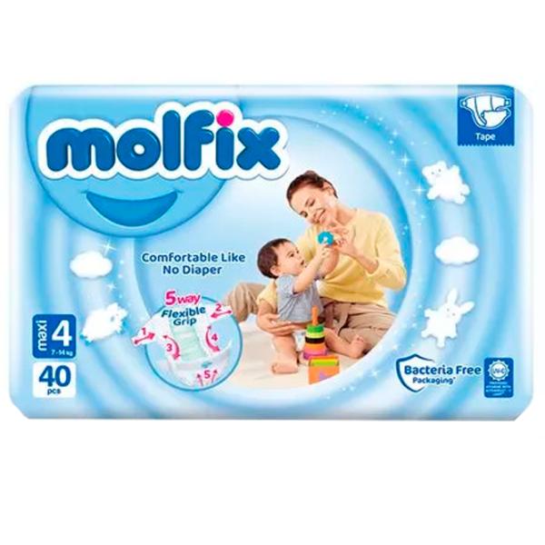 Scutece pentru copii MOLFIX Anti Sagging Maxi 4 7 - 14 kg/ 40 buc. photo 1