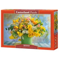 Puzzle 2D Castorland Spring Flowers In Green Vase 9+/ Numărul de piese: 1000
