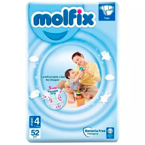 Scutece pentru copii MOLFIX Maxi 4 7 - 14 kg/ 52 buc. photo 1