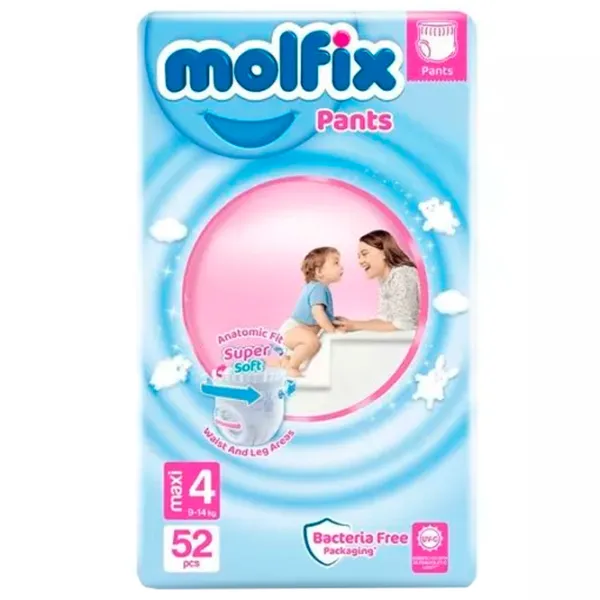Scutece pentru copii MOLFIX Maxi 4 9 - 14 kg/ 52 buc. photo 1