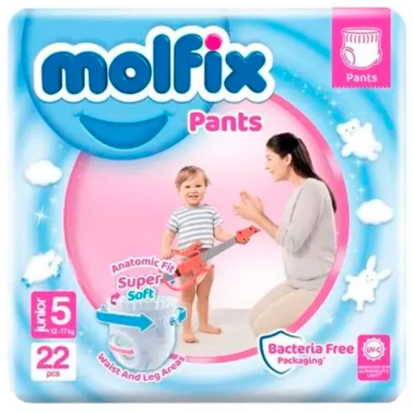 Подгузники для детей MOLFIX Maxi 5 12 - 17 кг/ 22 шт. photo 1