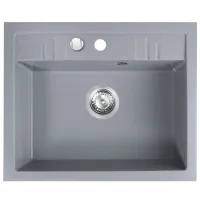 Кухонная мойка Ferro DRGM1 58 x 48 / Искусственный камень / Серый