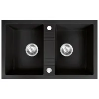 Chiuvetă Ferro DRGM2 78 x 48 / Piatră artificială / Grafit